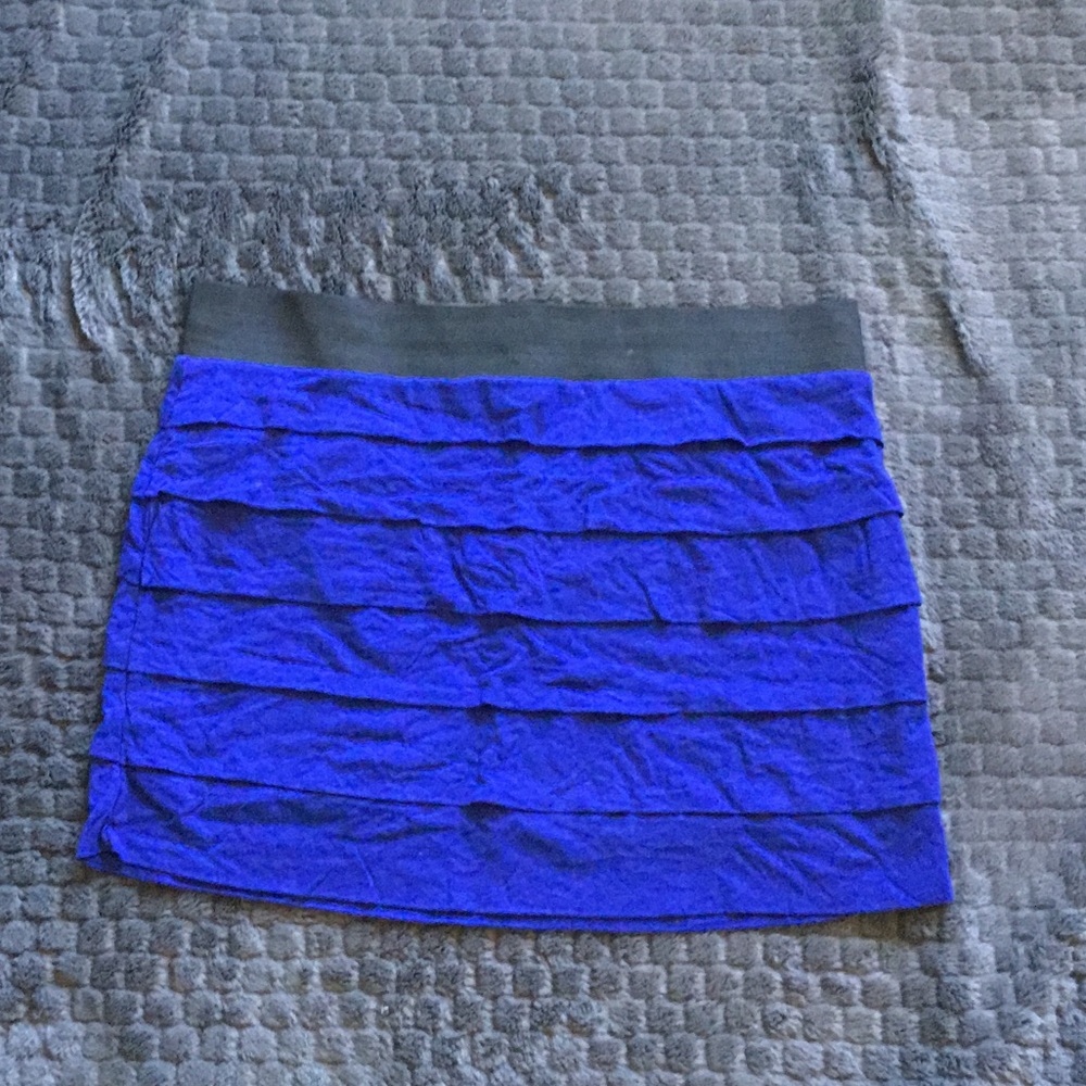 Cobalt blue tiered mini skirt